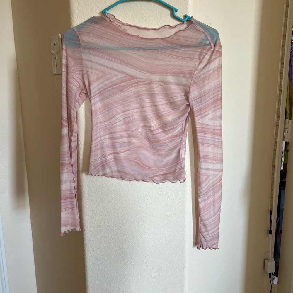 Pink mesh top #mesh